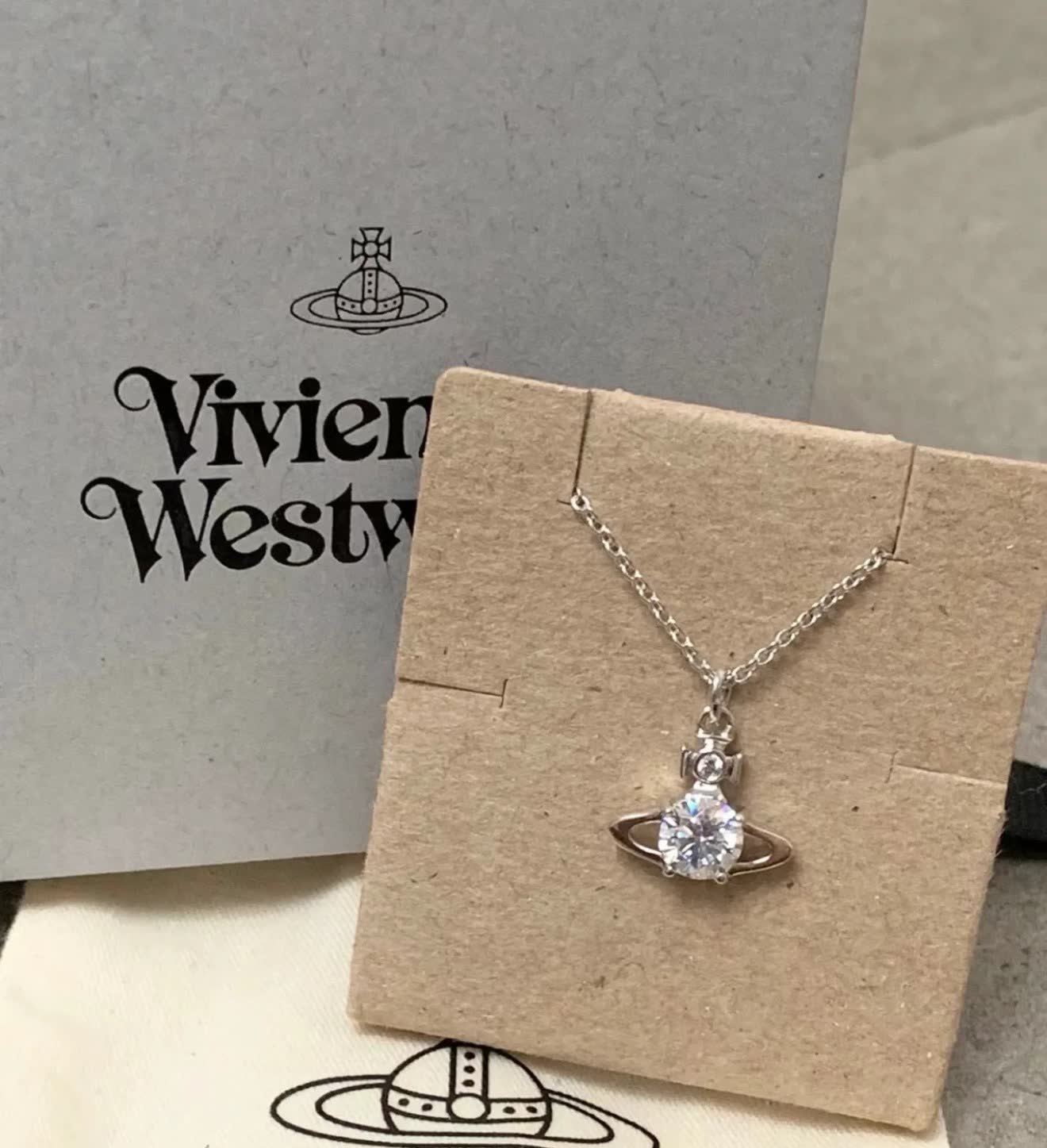 Vivienne Westwood Venus Blue Diamond Pendant Necklace